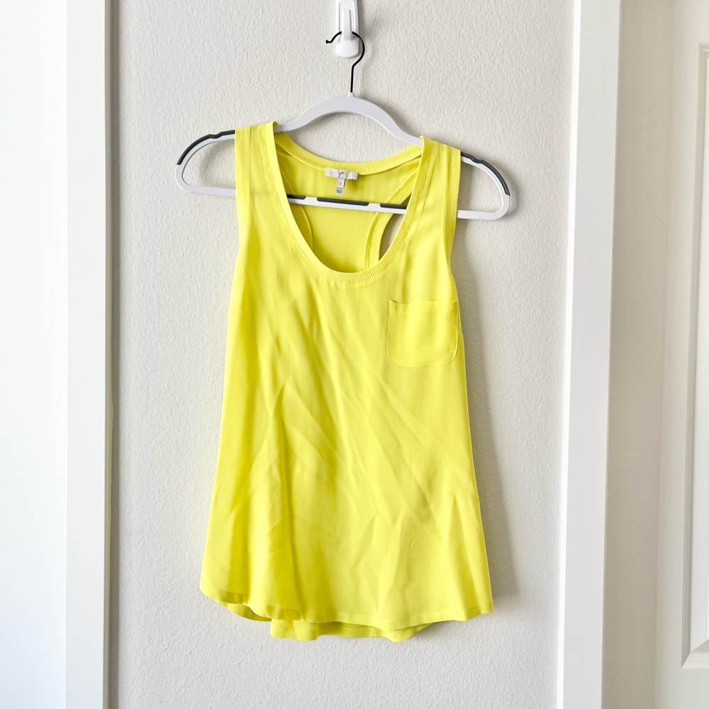 Joie Yellow Silk Sleeveless Top